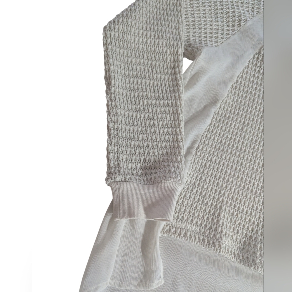 🤍 Sanctuary Clothing Layered Look Waffle Knit Top - Size Small - Picture 5 of 8